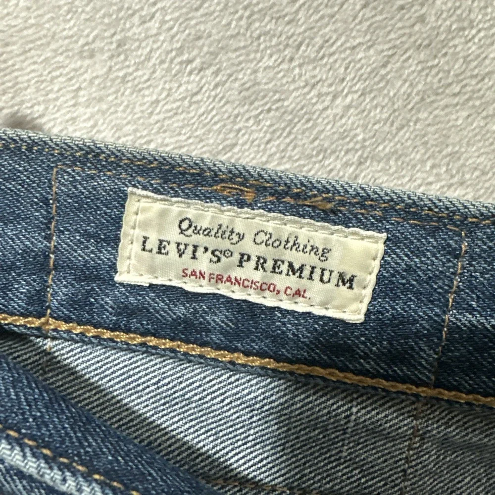 Rare Levi's 501 Premium‎ Straight Denim Jeans Blue Sz 31 Batwing Red Button Fly